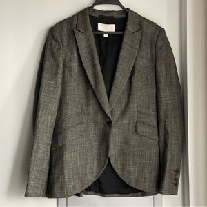 HUGO BOSS Charcoal with Light Blue Virgin Wool Mix Blazer